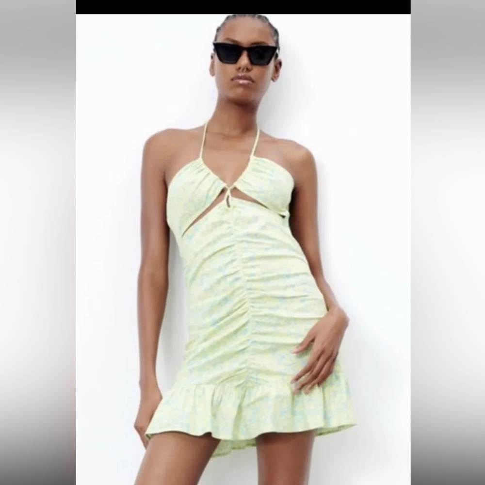 Zara Light Yellow Mini Dress